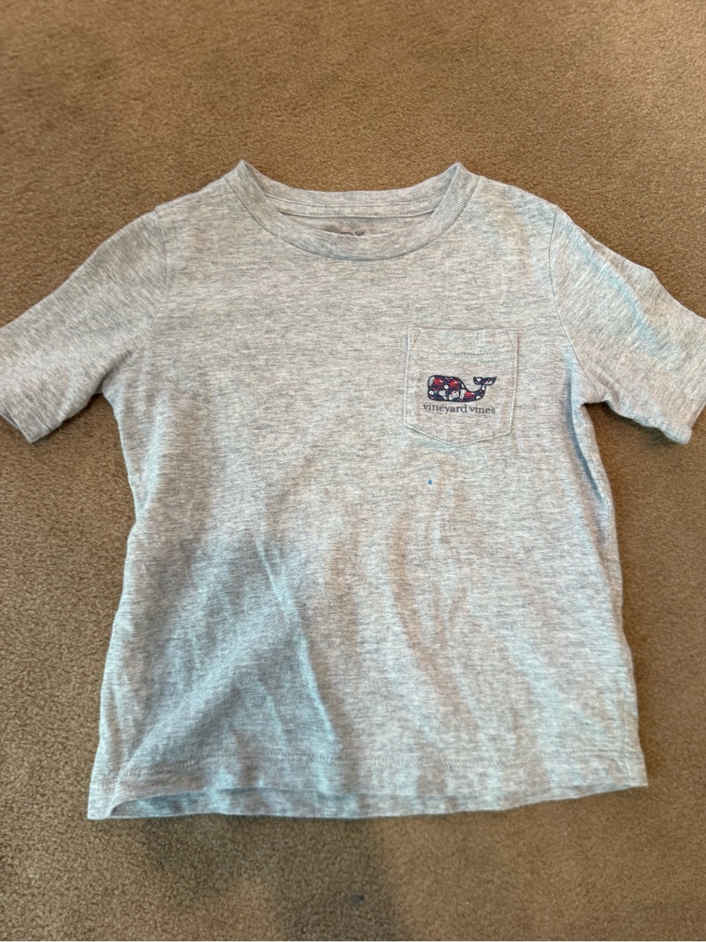 Vineyard Vines Kids Heather Gray Pocket Whale Tee